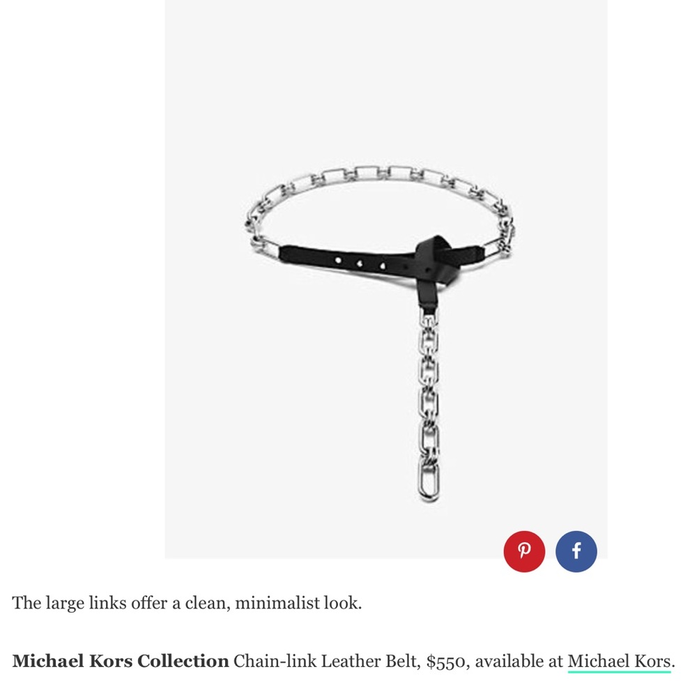 💥$550 MICHAEL KORS COLLECTION Leather Chain Link Belt - Picture 6 of 7